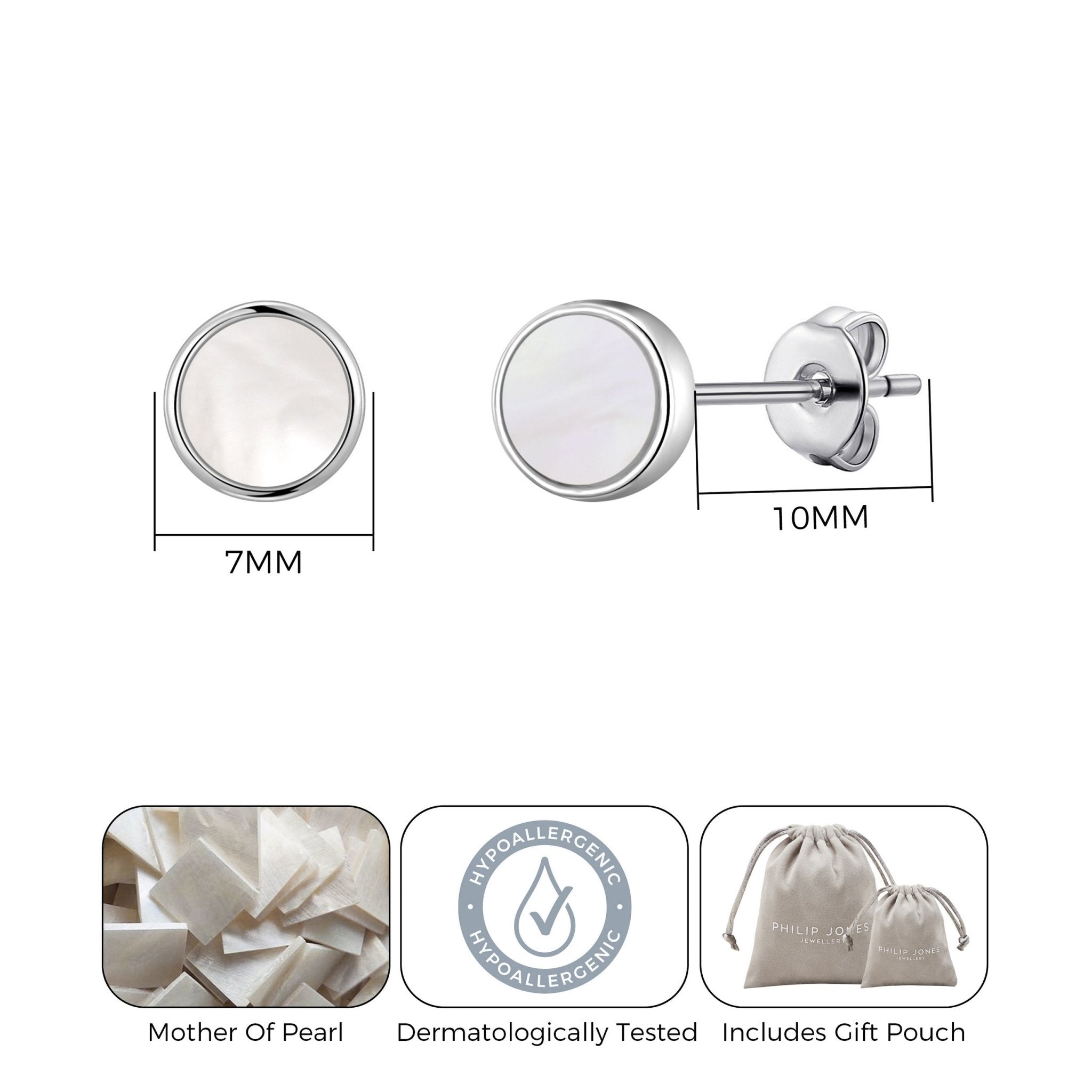 Mother of Pearl Stud Earrings