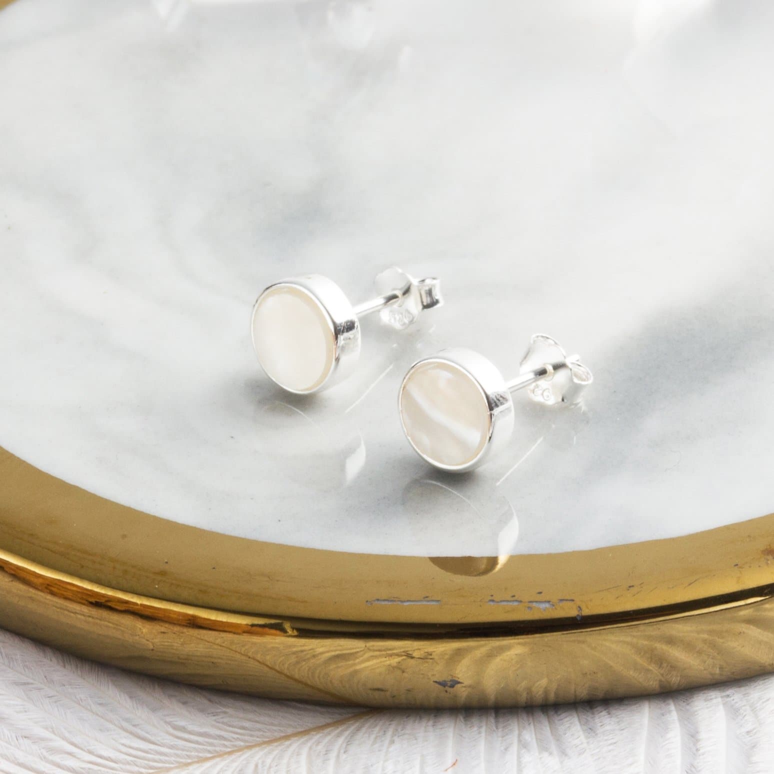 Mother of Pearl Stud Earrings