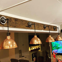Multi sconce timber backed wall light
