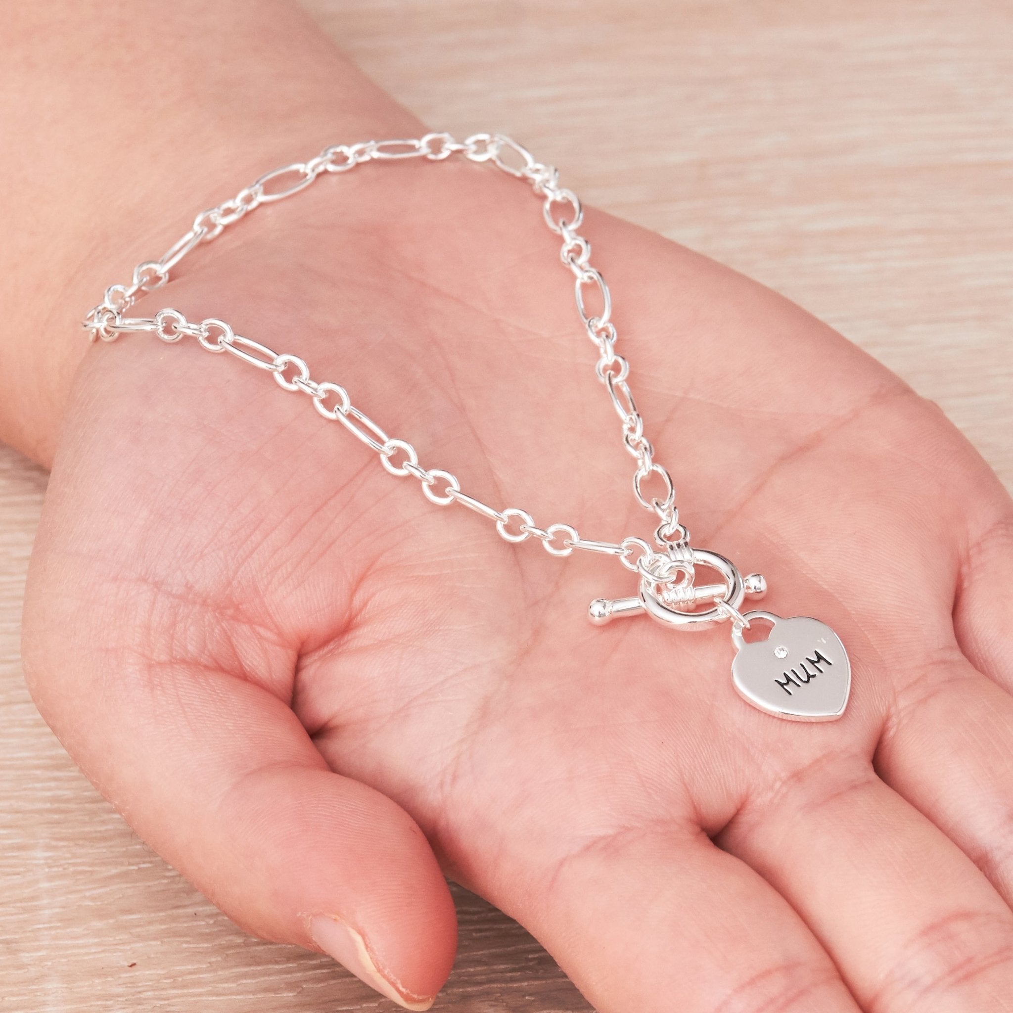 Mum Charm Bracelet Created with Zircondia® Crystals