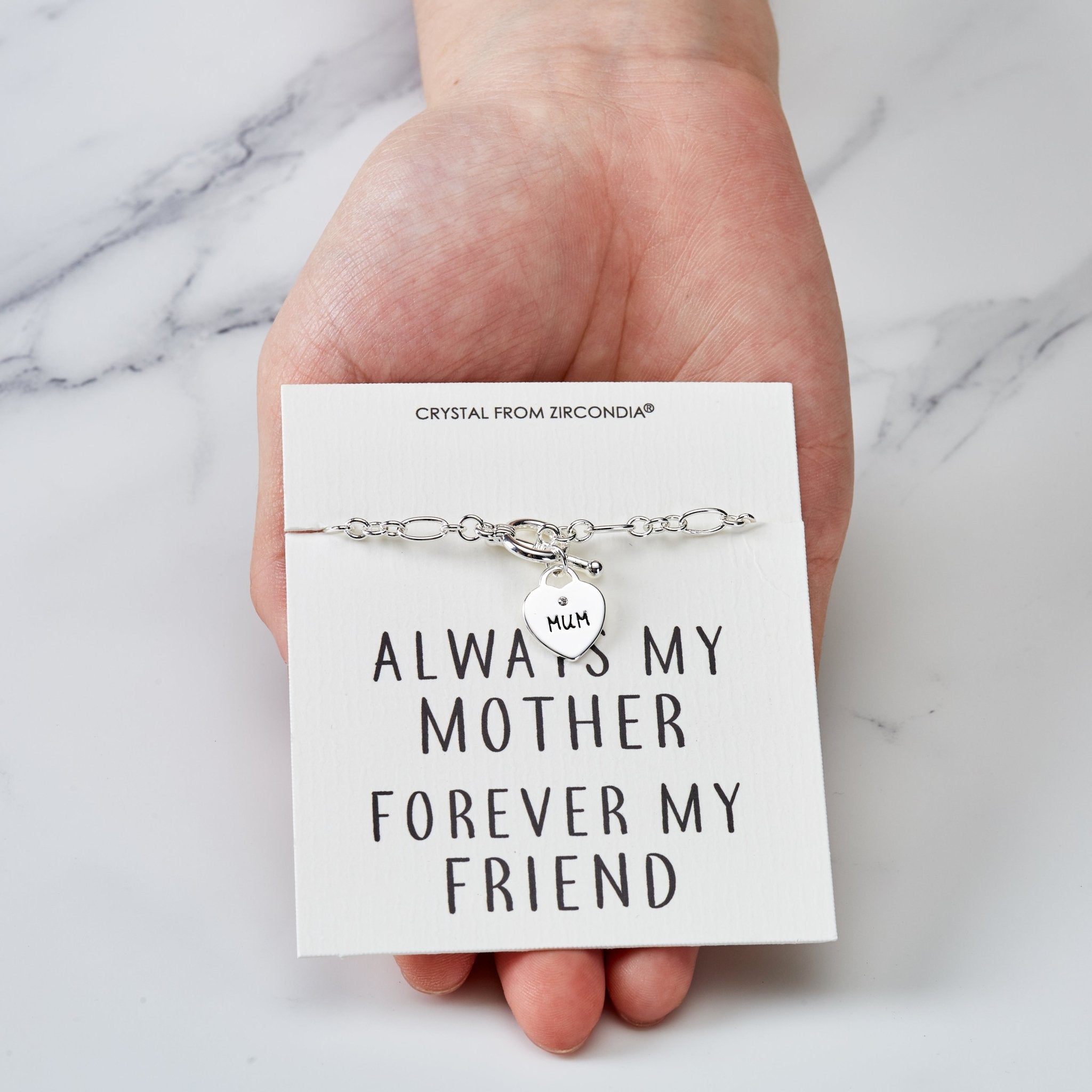Mum Charm Bracelet with Quote Card Created with Zircondia® Crystals