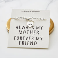 Mum Charm Bracelet with Quote Card Created with Zircondia® Crystals