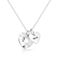 Mum Heart Necklace Created with Zircondia® Crystals