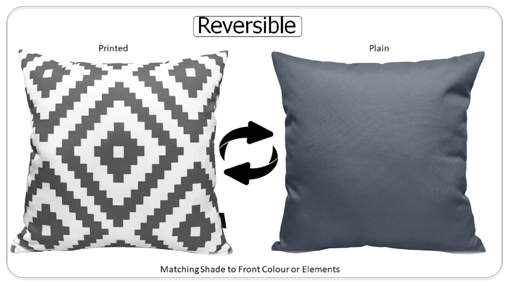 Nairobi Charcoal Waterproof Outdoor Cushions for Patio Garden Beach 17 x 17 inches Stylish Durable Easy to Clean by OLIVIA ROCCO