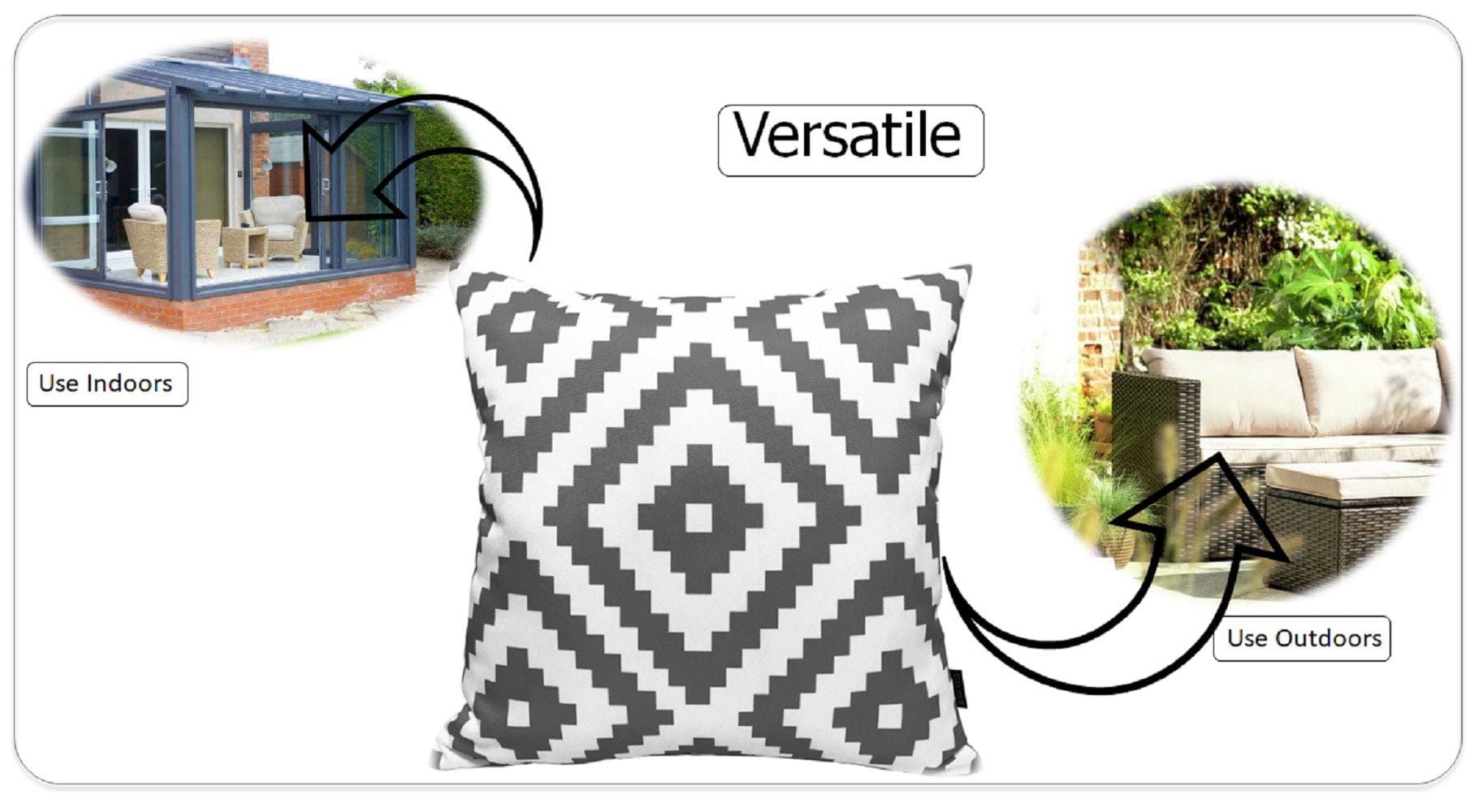 Nairobi Charcoal Waterproof Outdoor Cushions for Patio Garden Beach 17 x 17 inches Stylish Durable Easy to Clean by OLIVIA ROCCO