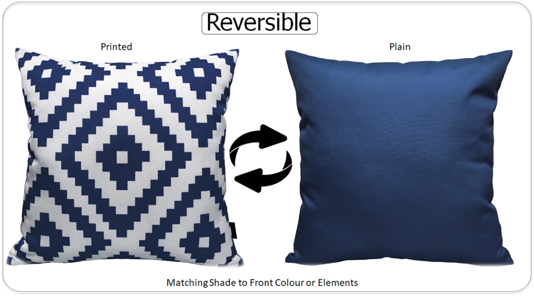 Nairobi Navy Waterproof Outdoor Cushions Weather-Resistant Decorative Pillows for Patio Garden Travel Beach Versatile Indoor Outdoor Use by OLIVIA ROCCO