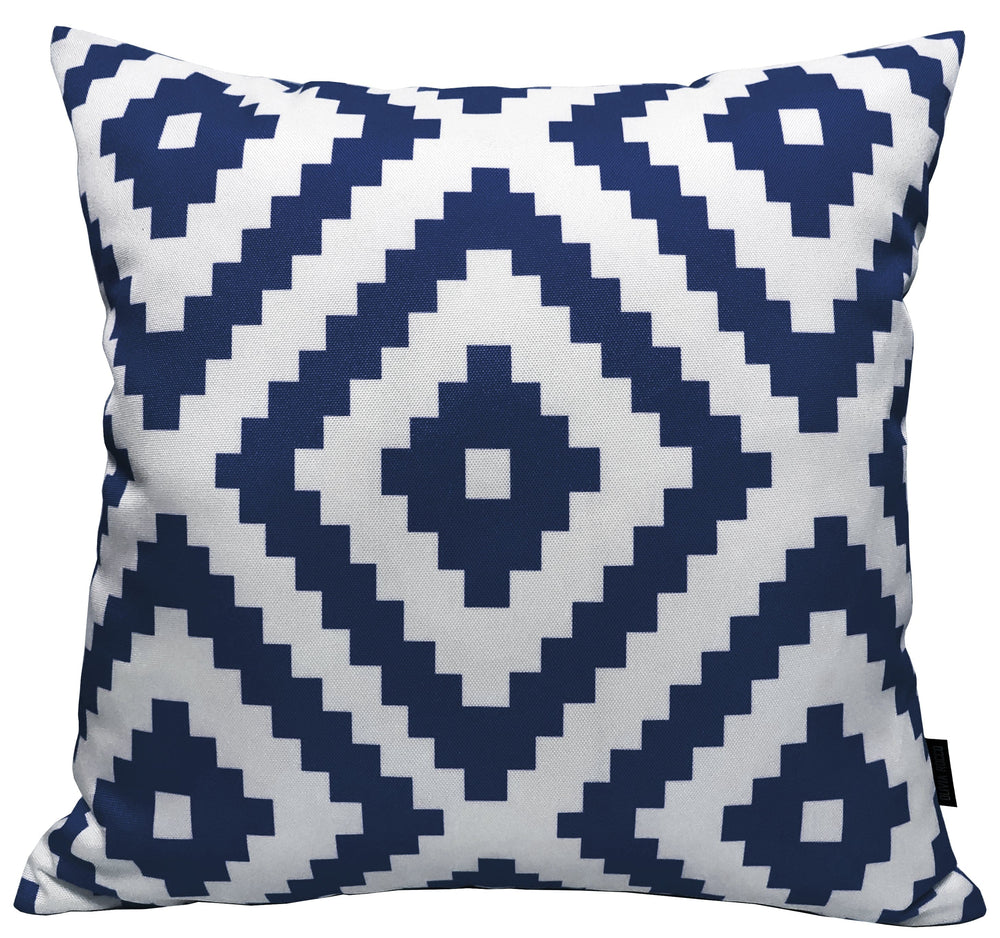Nairobi Navy Waterproof Outdoor Cushions Weather-Resistant Decorative Pillows for Patio Garden Travel Beach Versatile Indoor Outdoor Use by OLIVIA ROCCO