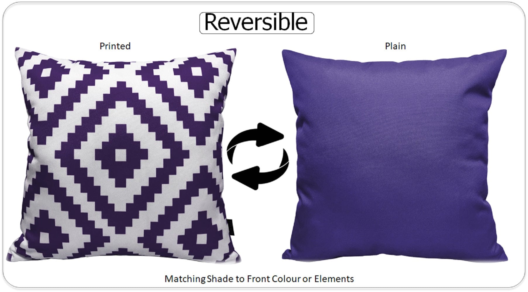 Nairobi Purple Outdoor Scatter Cushions Waterproof Weather Resistant Decorative Pillows for Garden Patio Beach Indoor 43 x 43 cm by OLIVIA ROCCO