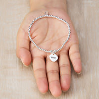 Nan Heart Charm Beaded Stretch Bracelet