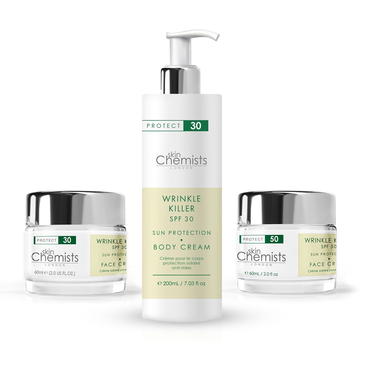 Wrinkle Killer SPF 50+30 Body Cream and Day Moisturiser