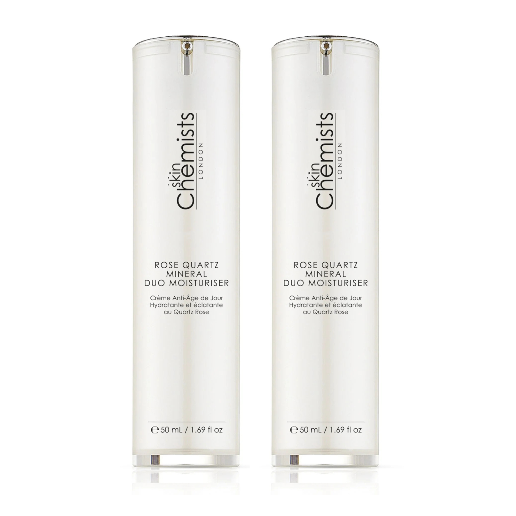 skinChemists Rose Quartz Duo Moisturiser 50ml Twin Value Savings Pack