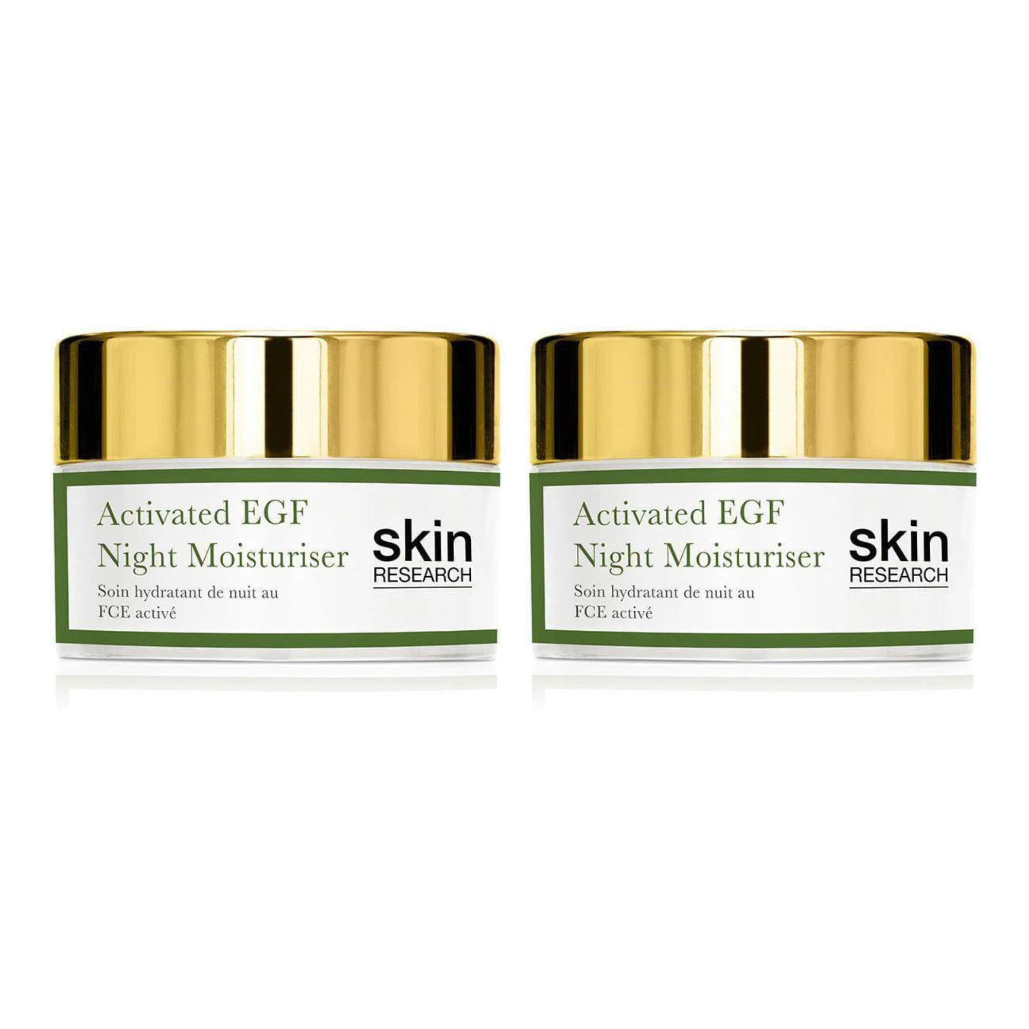 Skin Research Activated EGF Night Moisturiser 50ml Twin Value Savings Pack