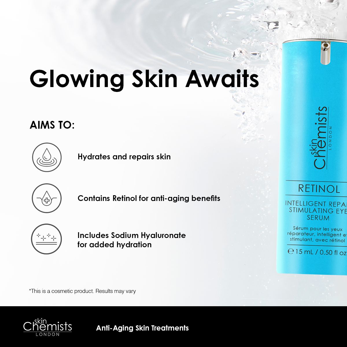 skinChemists Retinol Intelligent Repair Stimulating Eye Serum 15ml Twin Value Savings Pack