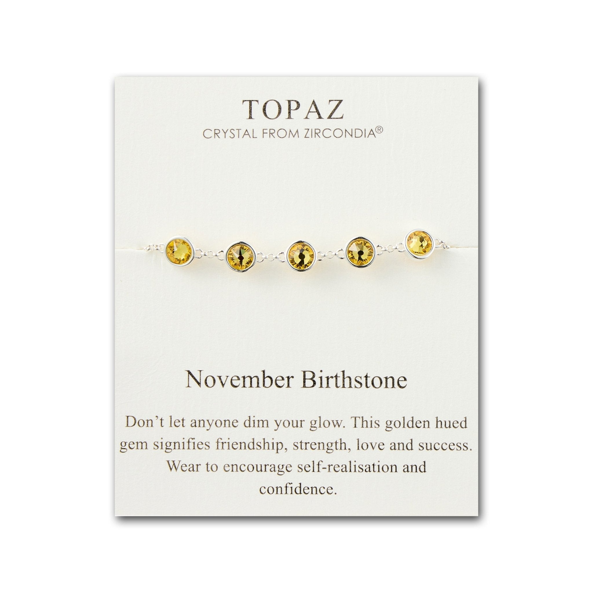 November Birthstone Bracelet Created with Topaz Zircondia® Crystals