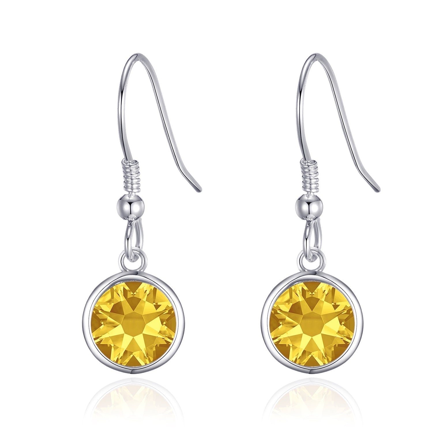 November Birthstone Drop Earrings Created with Topaz Zircondia® Crystals