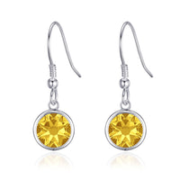 November Birthstone Drop Earrings Created with Topaz Zircondia® Crystals