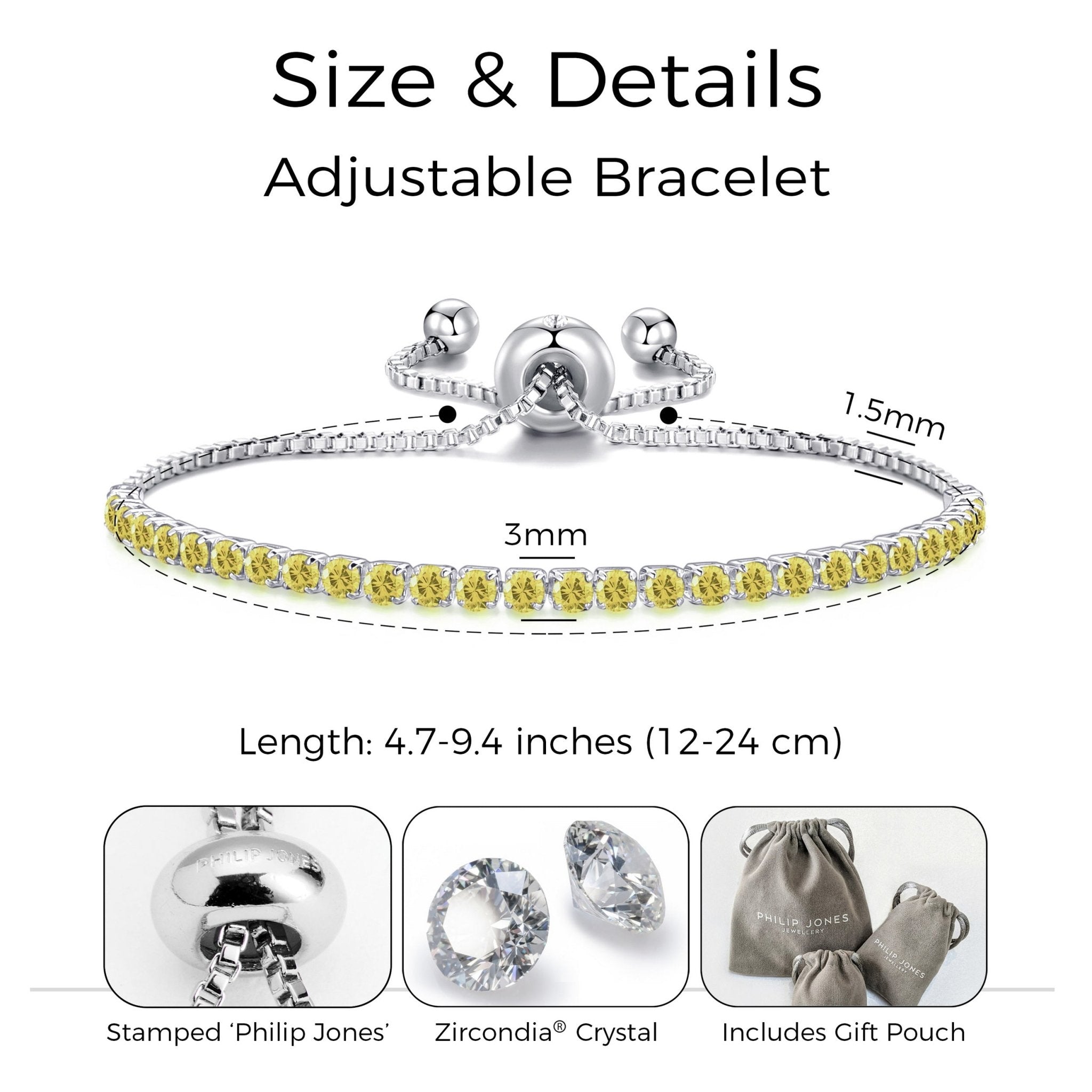 November Birthstone Friendship Bracelet with Topaz Zircondia® Crystals