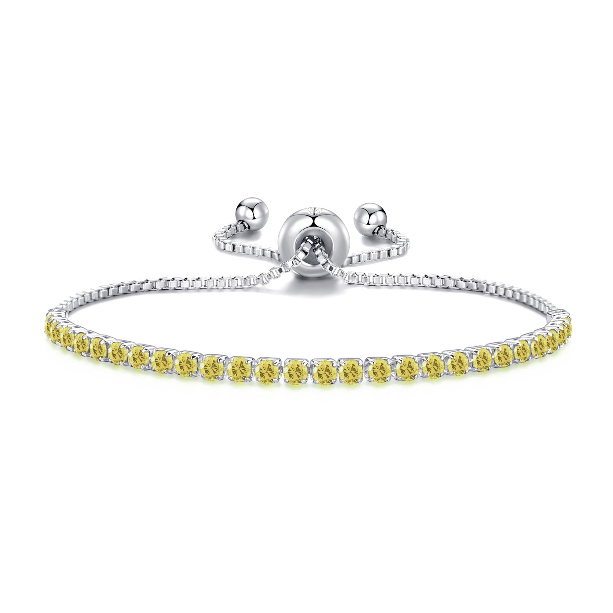 November Birthstone Friendship Bracelet with Topaz Zircondia® Crystals
