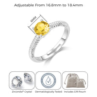 November (Topaz) Adjustable Birthstone Ring Created with Zircondia® Crystals