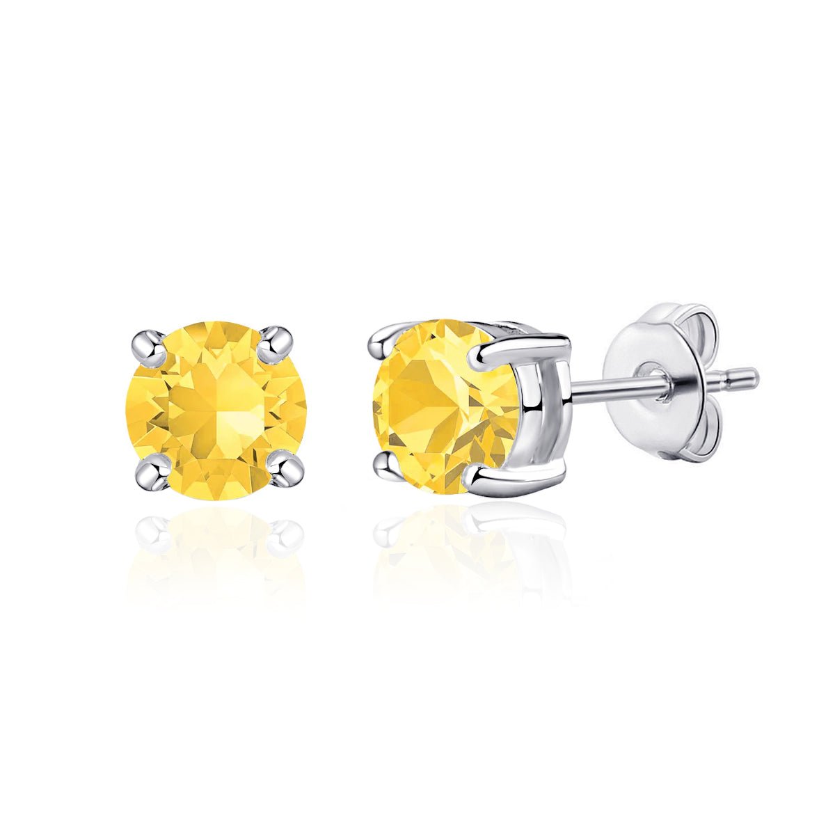 November (Topaz) Birthstone Earrings Created with Zircondia® Crystals