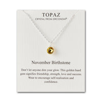 November (Topaz) Birthstone Necklace Created with Zircondia® Crystals