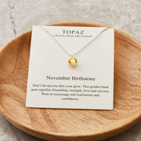 November (Topaz) Birthstone Necklace Created with Zircondia® Crystals