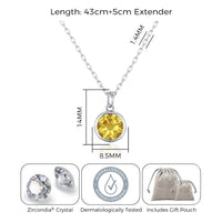 November (Topaz) Birthstone Necklace Created with Zircondia® Crystals