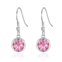 October Birthstone Drop Earrings Created with Tourmaline Zircondia® Crystals