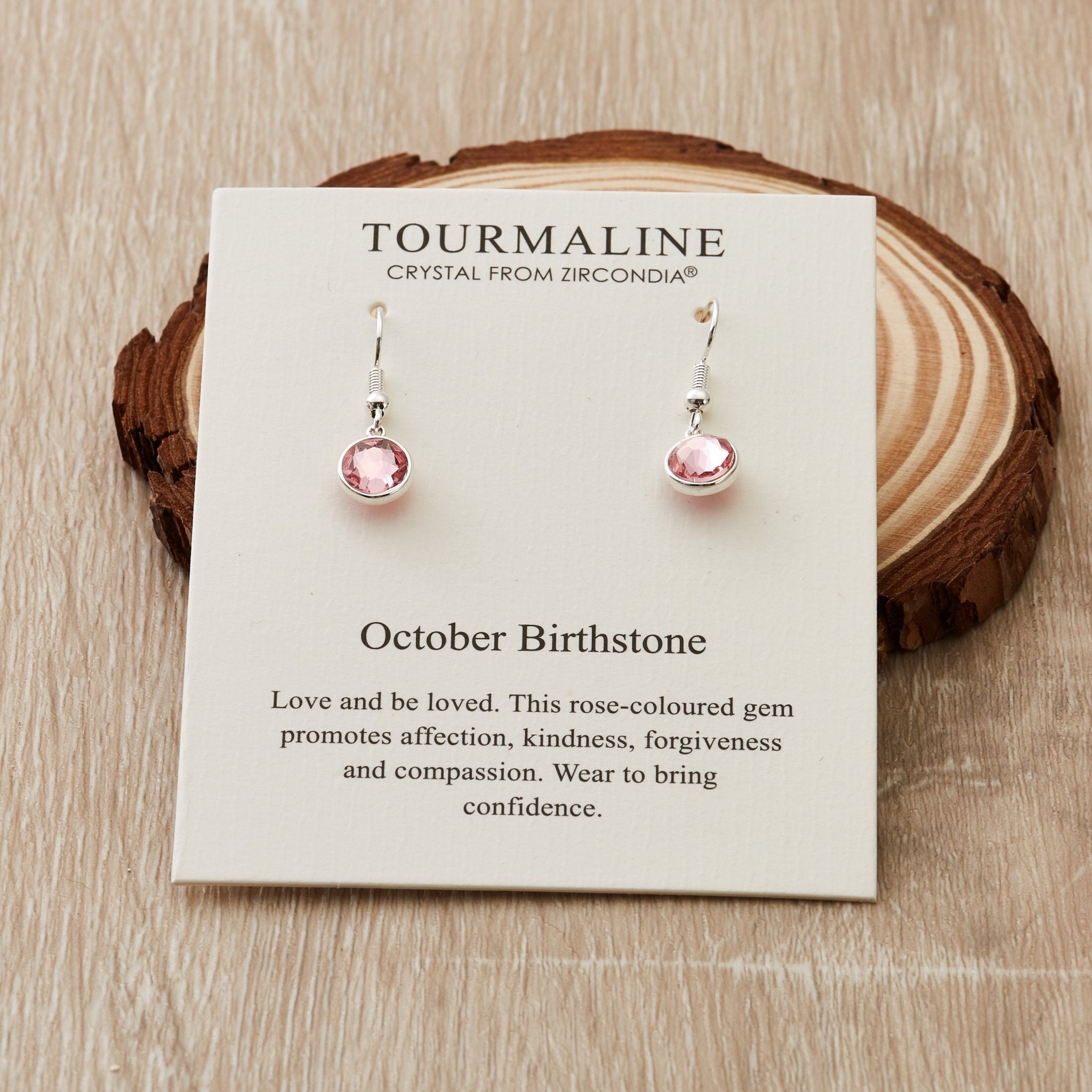 October Birthstone Drop Earrings Created with Tourmaline Zircondia® Crystals