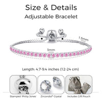October Birthstone Friendship Bracelet with Tourmaline Zircondia® Crystals