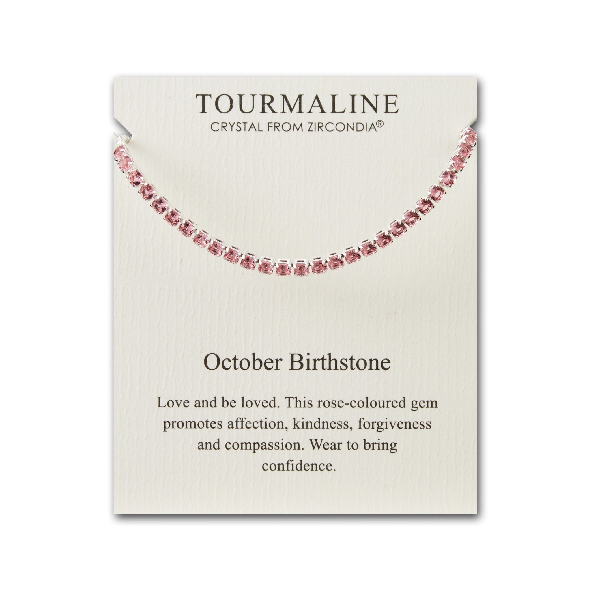 October Birthstone Friendship Bracelet with Tourmaline Zircondia® Crystals