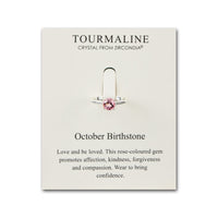 October (Tourmaline) Adjustable Birthstone Ring Created with Zircondia® Crystals