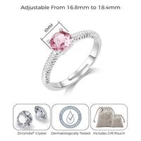 October (Tourmaline) Adjustable Birthstone Ring Created with Zircondia® Crystals