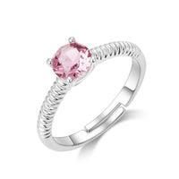 October (Tourmaline) Adjustable Birthstone Ring Created with Zircondia® Crystals