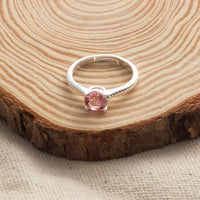 October (Tourmaline) Adjustable Birthstone Ring Created with Zircondia® Crystals