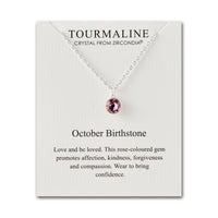 October (Tourmaline) Birthstone Necklace Created with Zircondia® Crystals