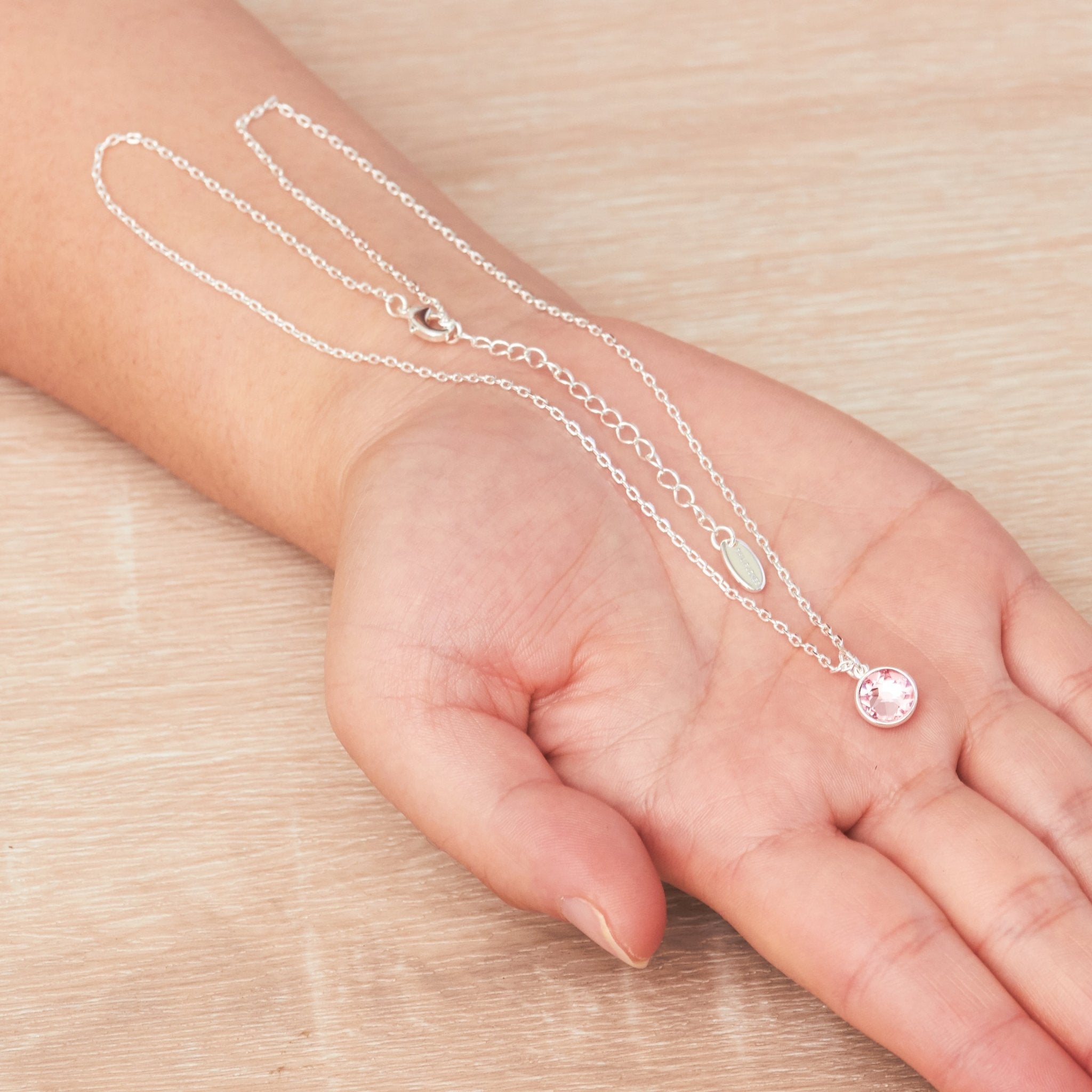 October (Tourmaline) Birthstone Necklace Created with Zircondia® Crystals