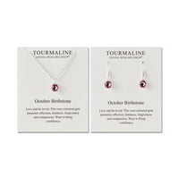 October (Tourmaline) Birthstone Necklace & Drop Earrings Set Created with Zircondia® Crystals