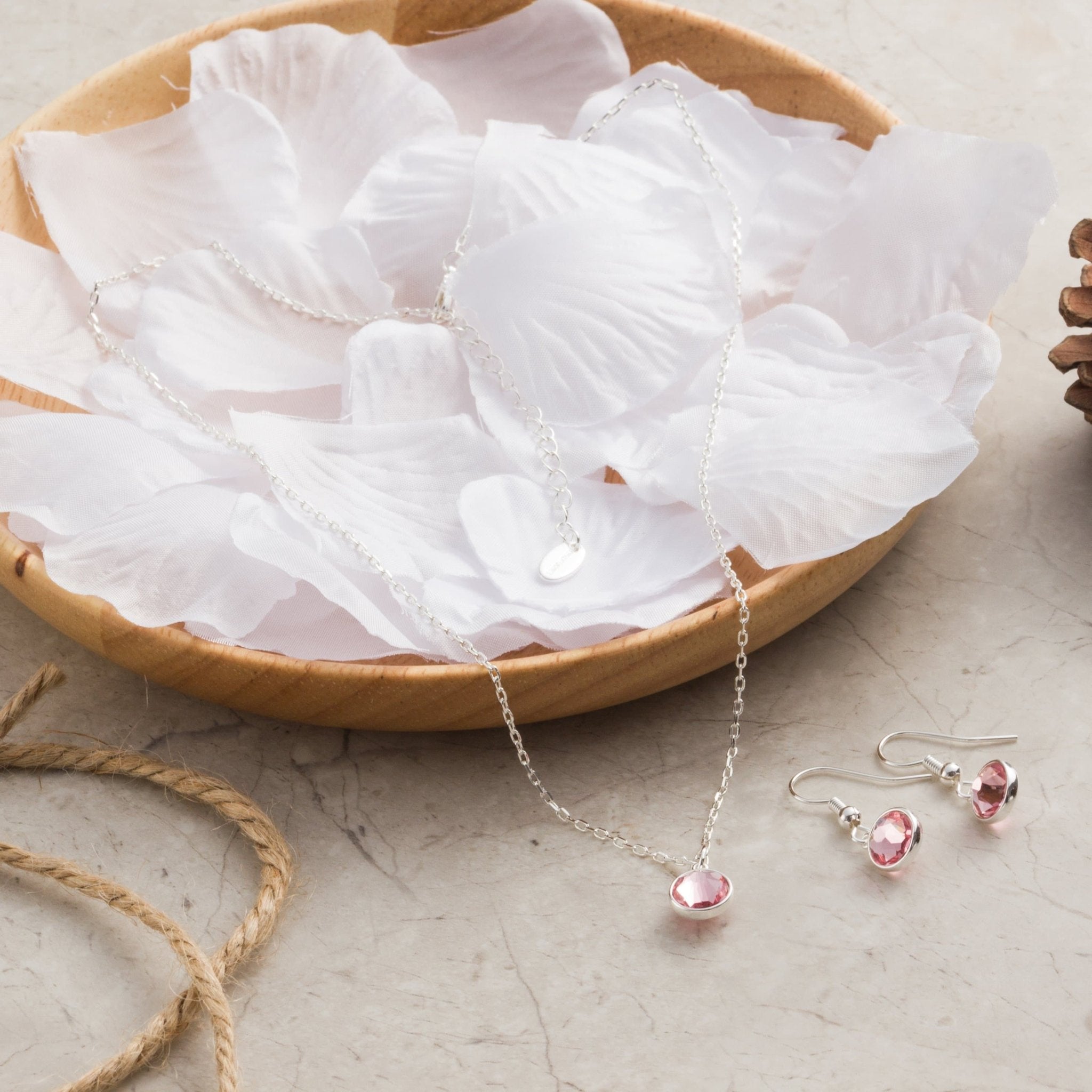 October (Tourmaline) Birthstone Necklace & Drop Earrings Set Created with Zircondia® Crystals