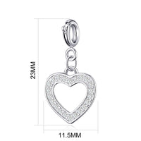 Open Heart Charm Created with Zircondia® Crystals