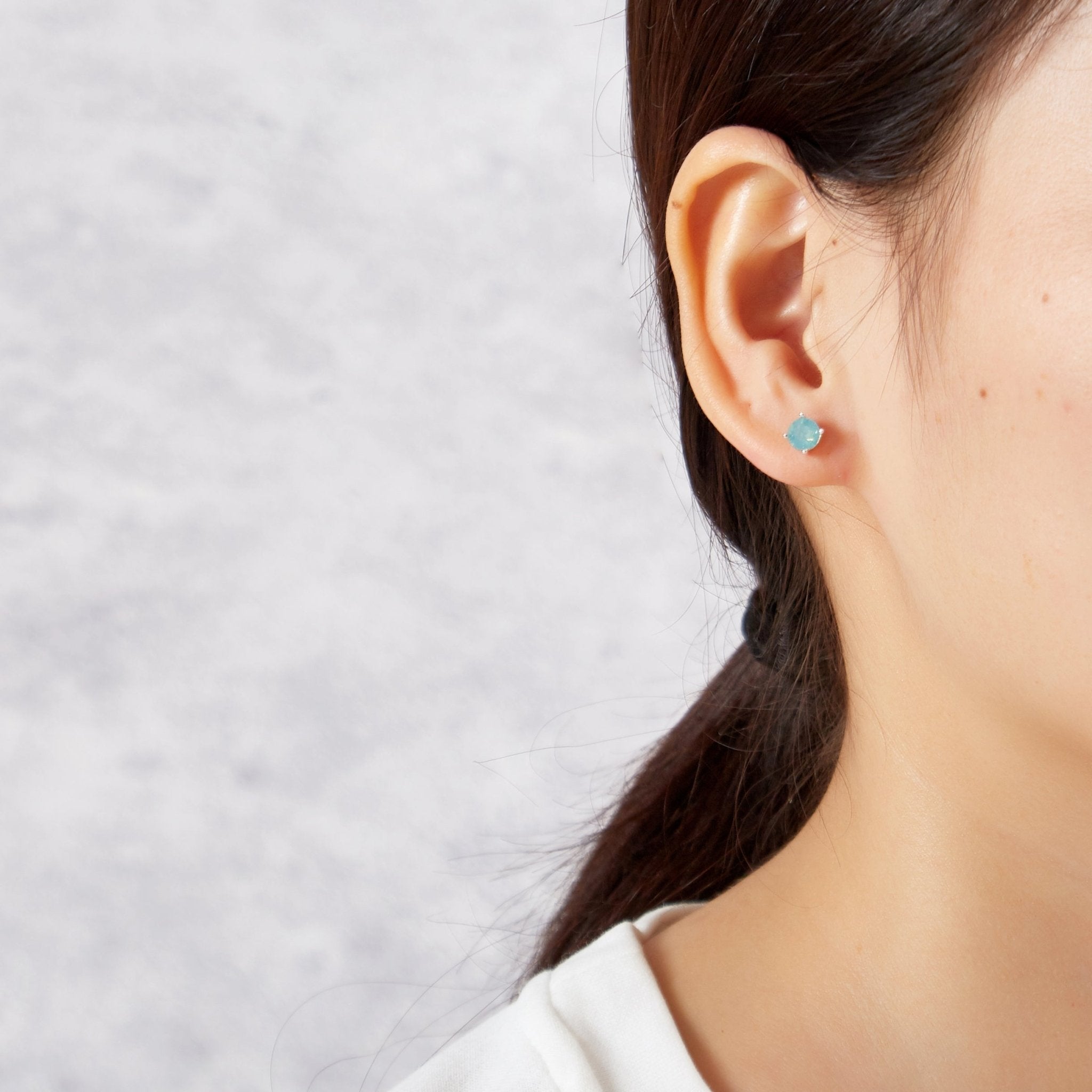 Pacific Green Opal Earrings Created with Zircondia® Crystals