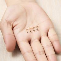 Pack of 4 L Shaped Bezel Set Gold Stainless Steel Nose Studs Created with Zircondia® Crystals