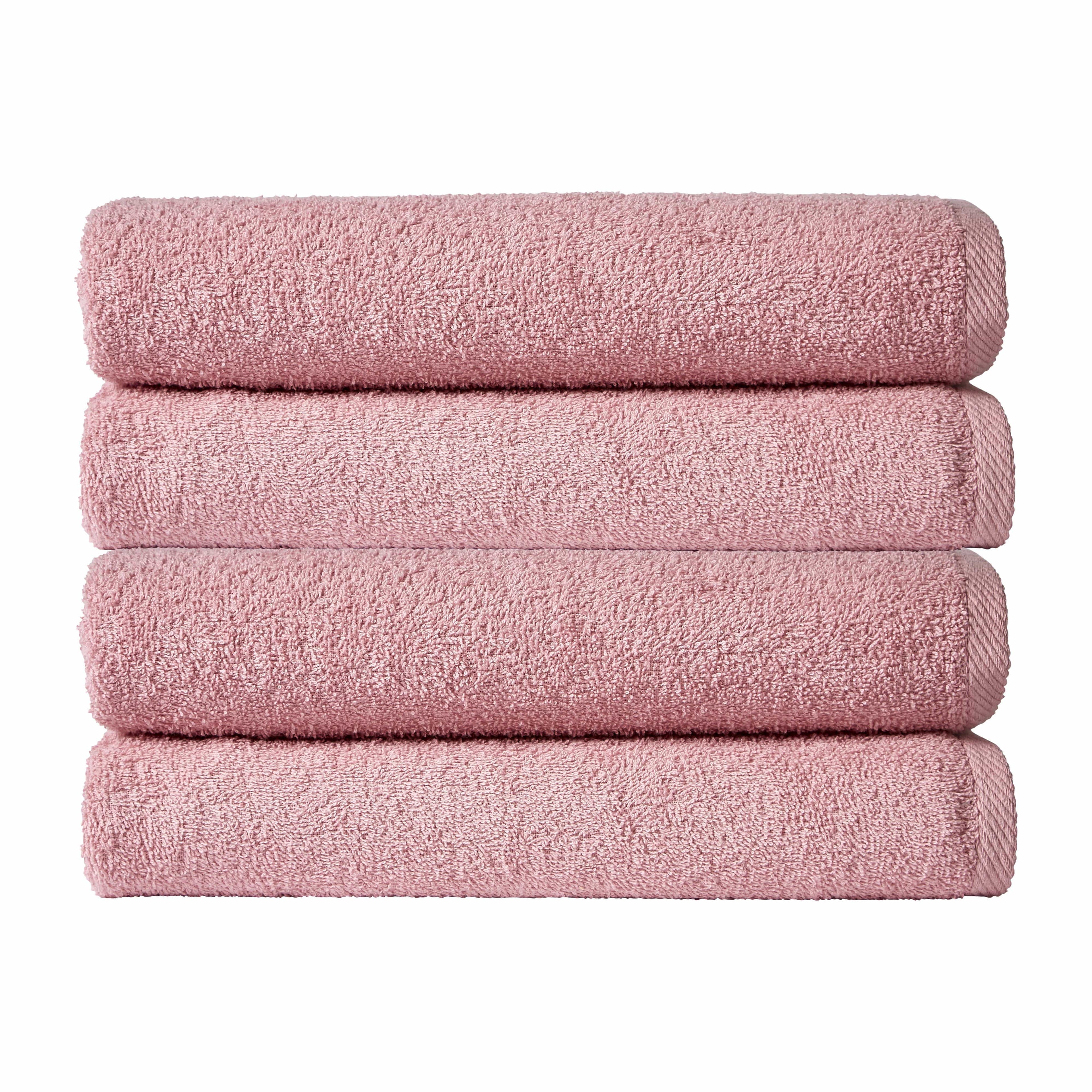 Pack of 4 Large Quick-Drying Lightweight Easycare Indus Valley Cotton Bath Sheets 80x140cm for Home Travel Gym Holidays Multiple Colours by OLIVIA ROCCO