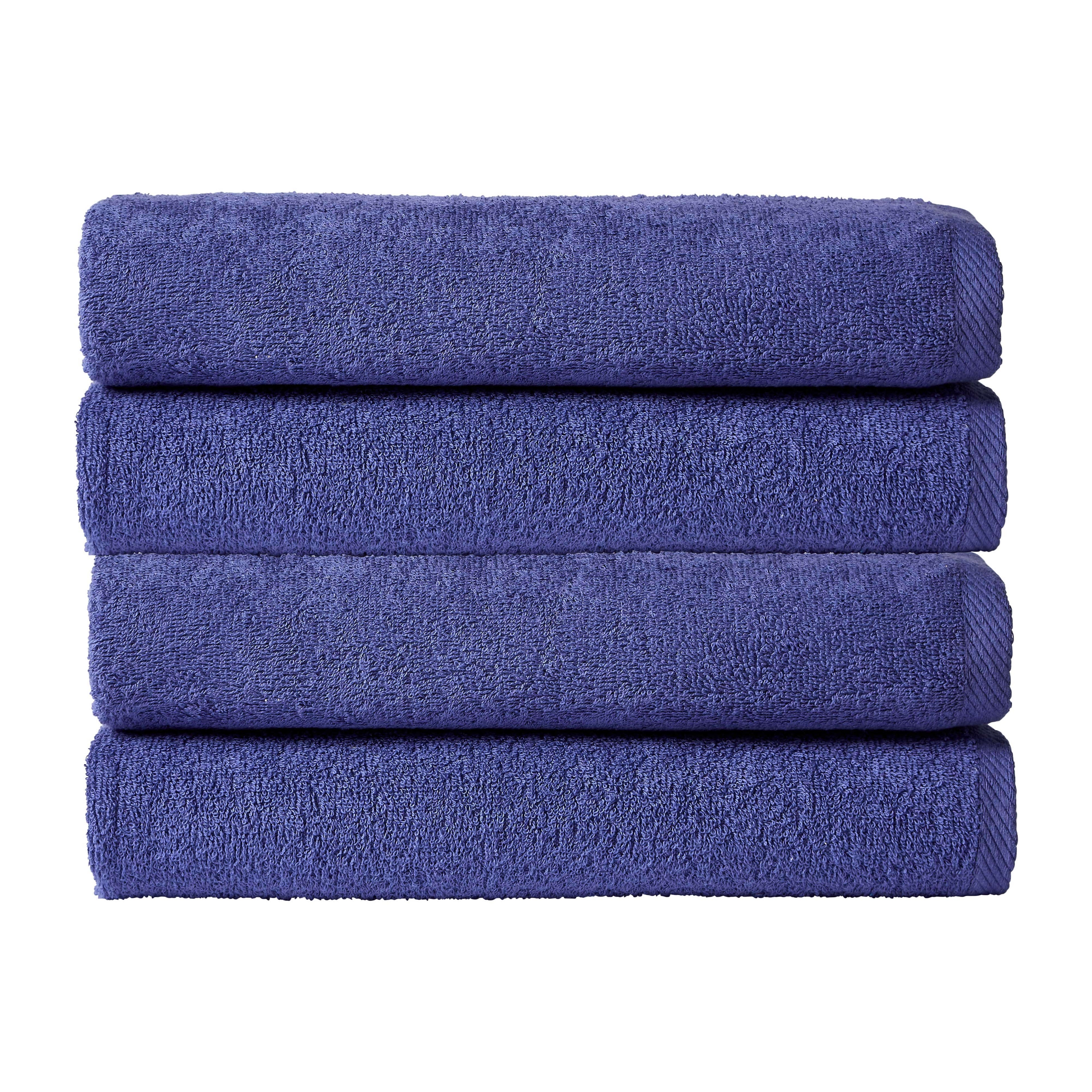 Pack of 4 Large Quick-Drying Lightweight Easycare Indus Valley Cotton Bath Sheets 80x140cm for Home Travel Gym Holidays Multiple Colours by OLIVIA ROCCO
