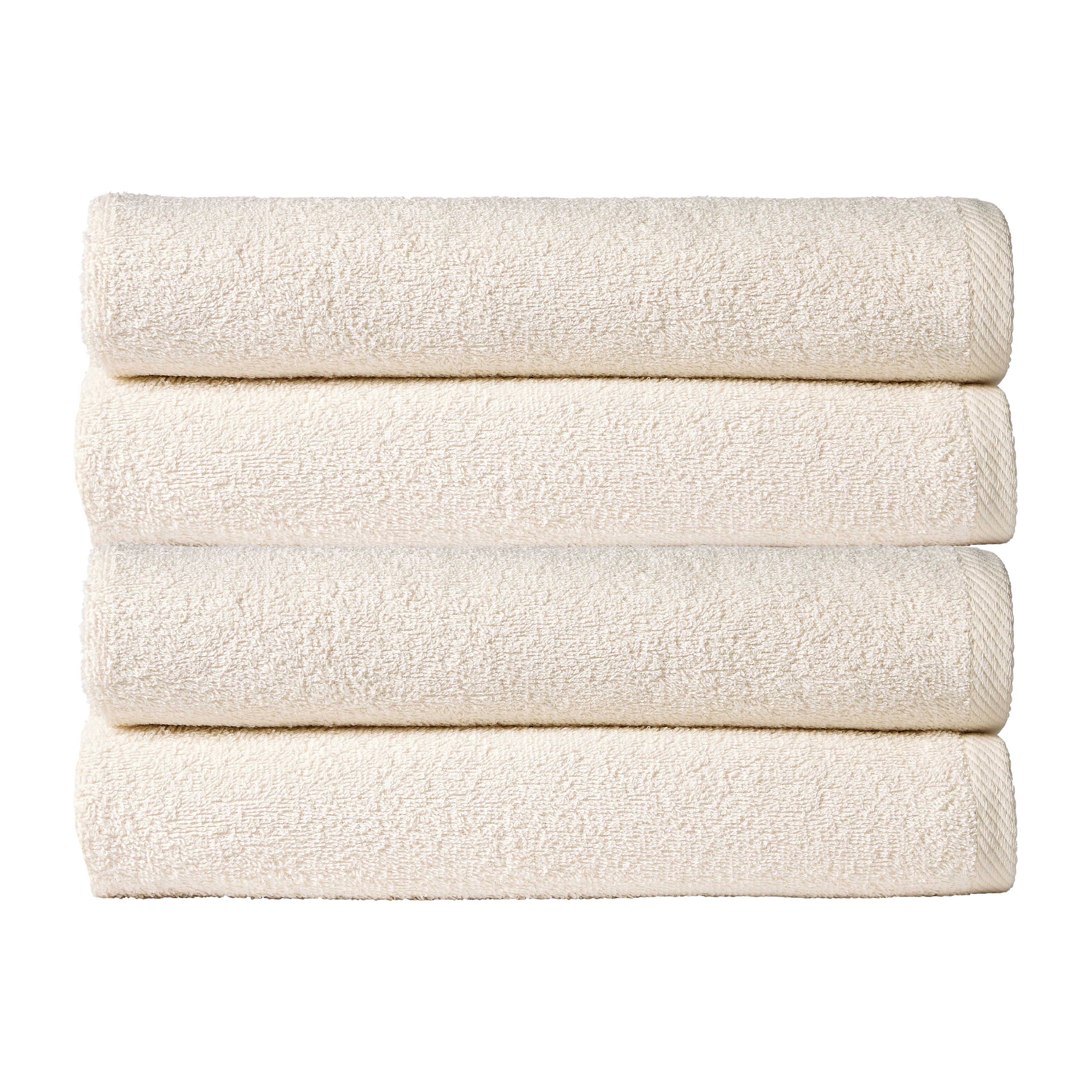 Pack of 4 Large Quick-Drying Lightweight Easycare Indus Valley Cotton Bath Sheets 80x140cm for Home Travel Gym Holidays Multiple Colours by OLIVIA ROCCO