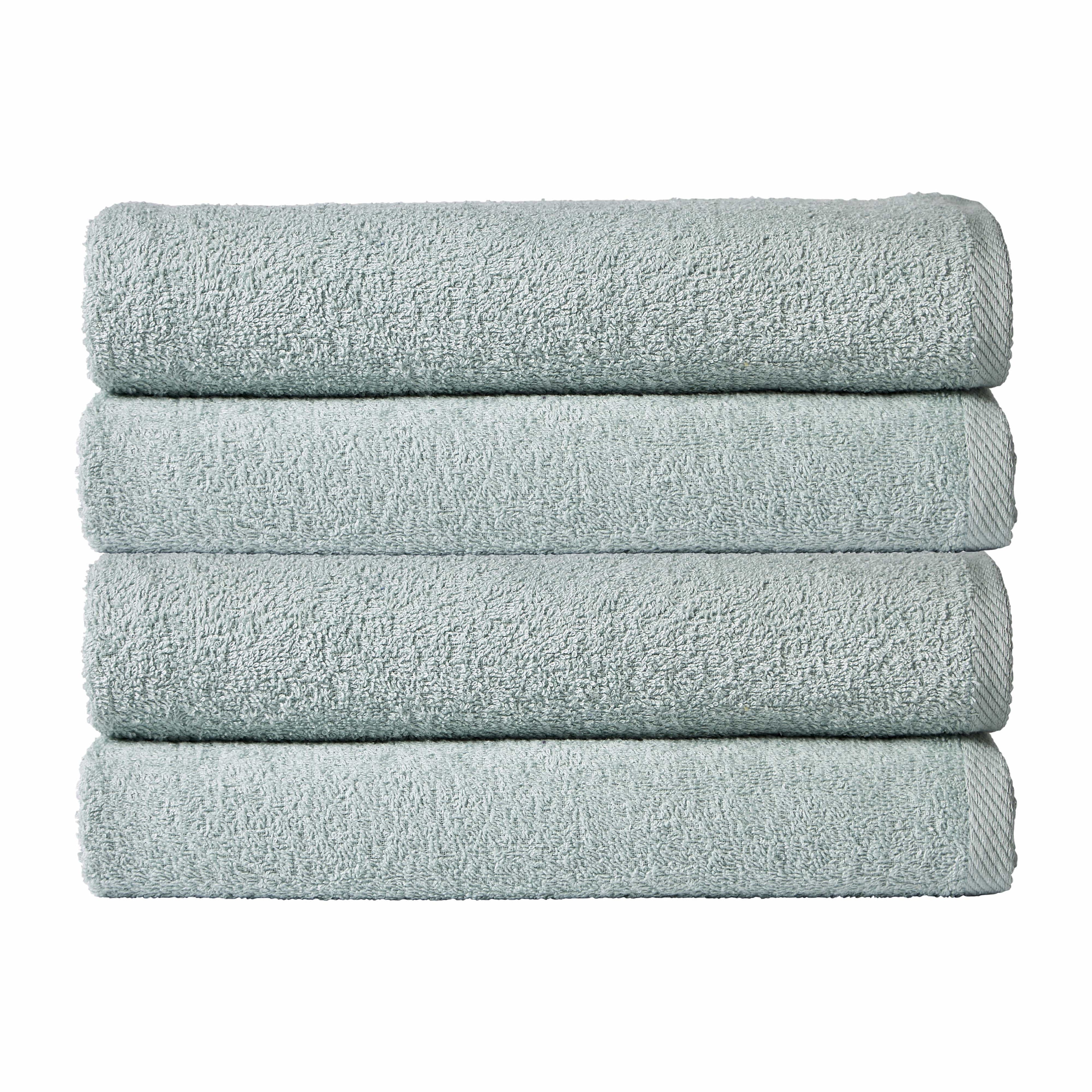 Pack of 4 Large Quick-Drying Lightweight Easycare Indus Valley Cotton Bath Sheets 80x140cm for Home Travel Gym Holidays Multiple Colours by OLIVIA ROCCO