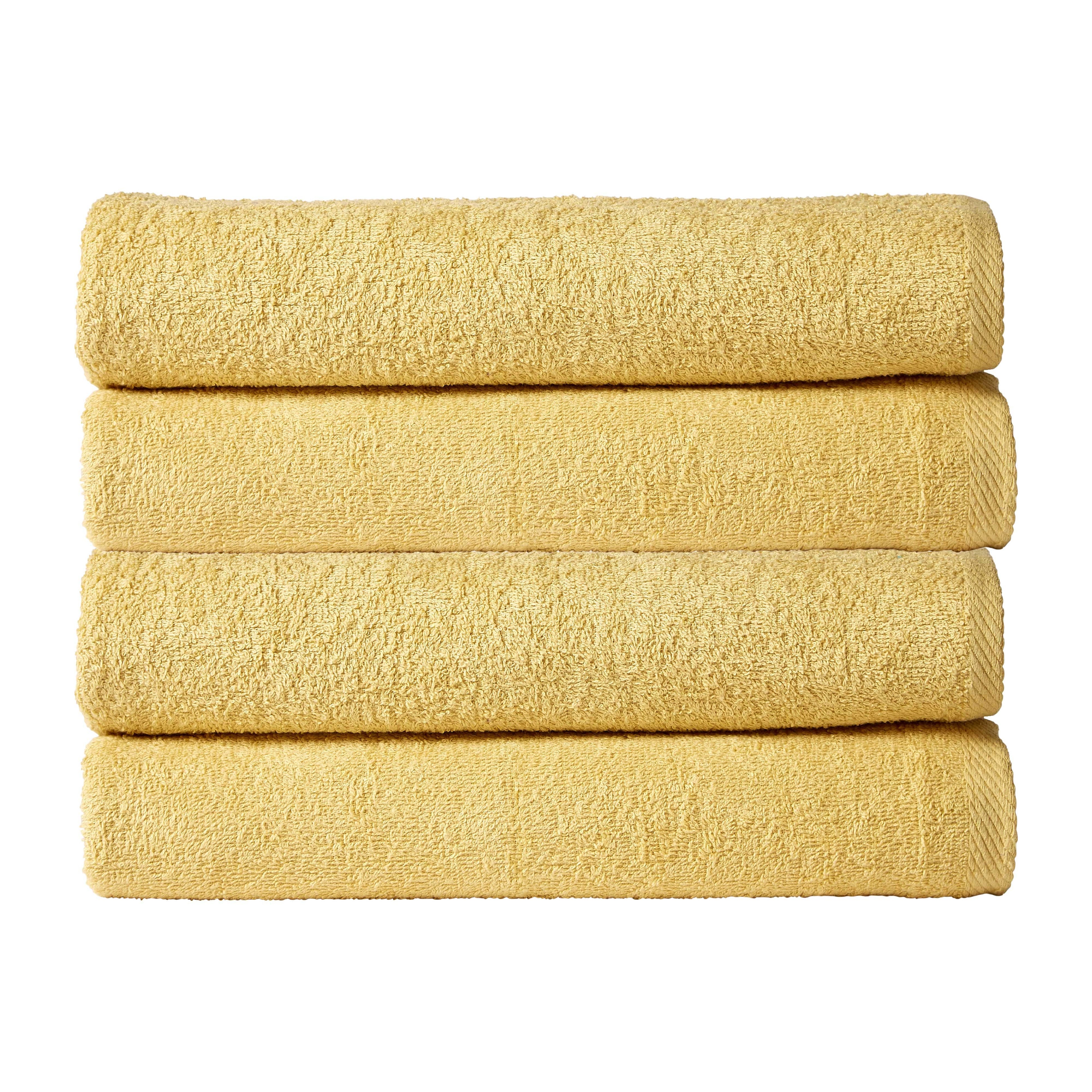 Pack of 4 Large Quick-Drying Lightweight Easycare Indus Valley Cotton Bath Sheets 80x140cm for Home Travel Gym Holidays Multiple Colours by OLIVIA ROCCO