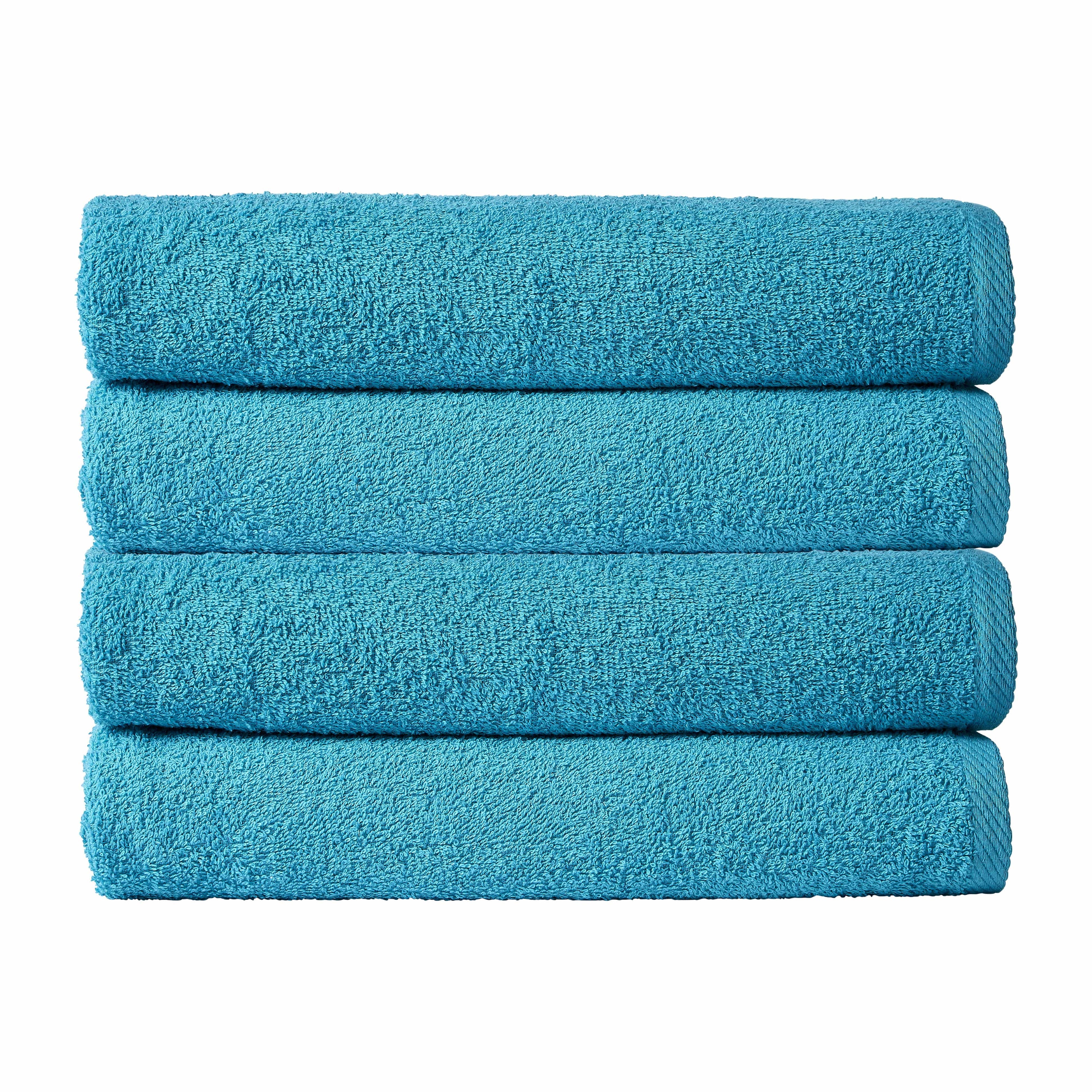 Pack of 4 Large Quick-Drying Lightweight Easycare Indus Valley Cotton Bath Sheets 80x140cm for Home Travel Gym Holidays Multiple Colours by OLIVIA ROCCO