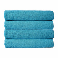 Pack of 4 Large Quick-Drying Lightweight Easycare Indus Valley Cotton Bath Sheets 80x140cm for Home Travel Gym Holidays Multiple Colours by OLIVIA ROCCO