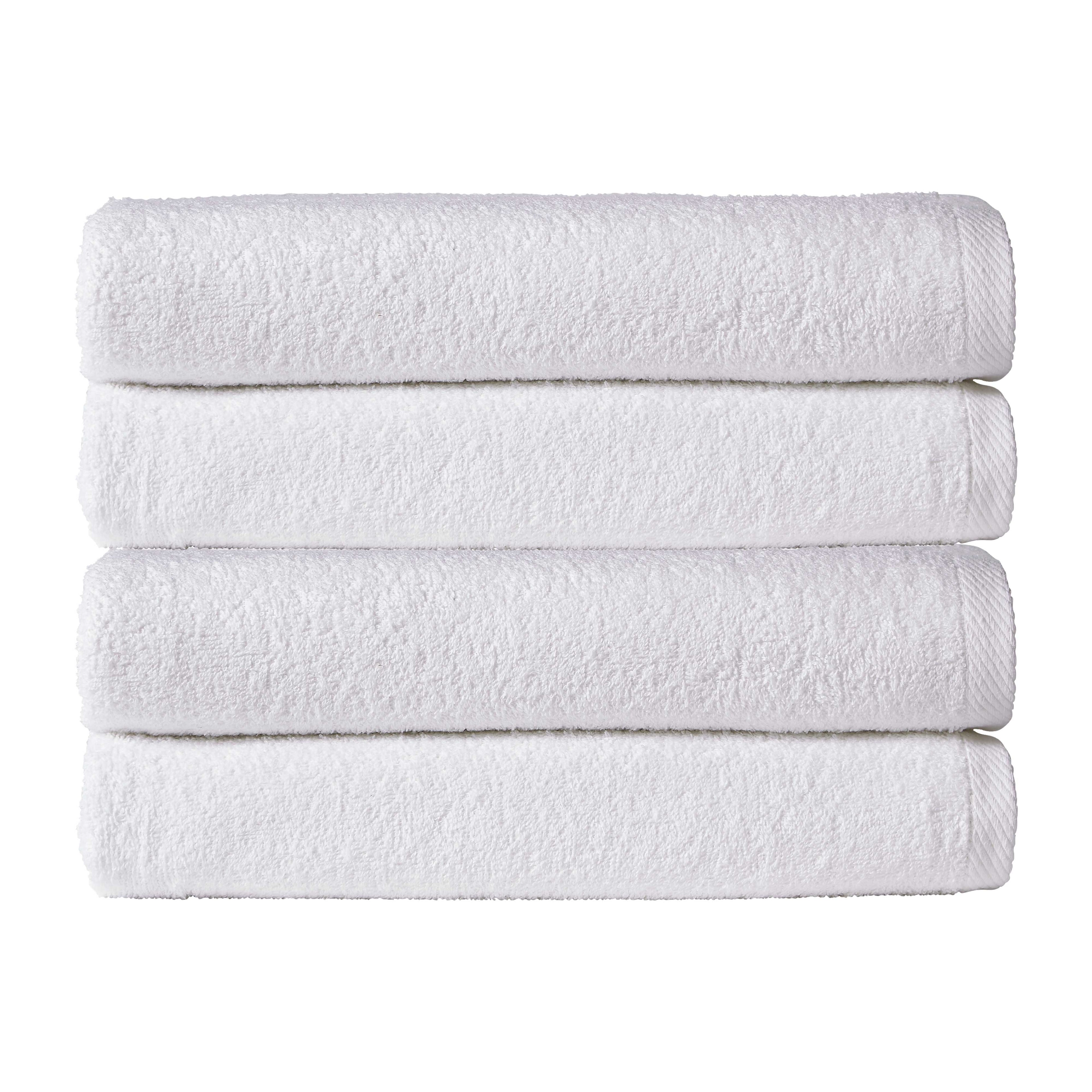 Pack of 4 Large Quick-Drying Lightweight Easycare Indus Valley Cotton Bath Sheets 80x140cm for Home Travel Gym Holidays Multiple Colours by OLIVIA ROCCO